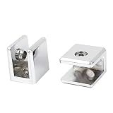 Hi joy ガラス用棚受　ガラスクリップ　長方形　23x22mm　クランプ　ホルダー　ブラケット　2個入り