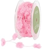 Fuzzy Pom Poms Ribbon 1/2"X10 Yards-Pink (並行輸入品)