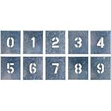 つくし工房:つくし 吹付プレート 数字(0～9) 10枚組 中サイズ J-91B 型式:J-91B（1セット:10枚入）