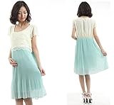 N-hilfe マタニティ ワンピース 半袖 授乳服 マタニティー (グリーン)