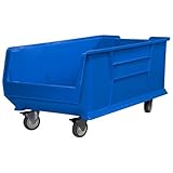 Akro-Mils 30293 Mobile Super Size Plastic Stacking Storage Akro Bin 30-Inch x 16-Inch x 11-Inch Blue