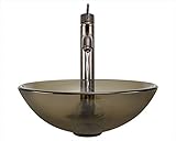 Mr Direct 601トープバスルームのアンサンブル( Bundle – 4 Items :舟形シンク、滝蛇口、ポップアップ排水、シンクリング) 718 シルバー 601-TAU-718-C