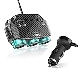 YANTU 3連シガーソケット QC3.0 USB充電器2連 最大電力122W 急速充電 12/24V車対応 カーチャージャー 独立スイッチ