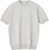 [オリヒカ] 洗えるニットTシャツ 半袖 ハイゲージ 綿混 Tシャツ ビズニット スーパークール 通勤 ビジネス メンズ Ｌグレー(66SUTY591)
