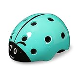 West Bikingヘルメット 子供用 テントウムシ スポーツ ジュニアヘルメット キッズ こども用 幼児 小学生 ローラーブレード ブレイブボード 子供乗せ自転車 超軽量 調整可能 安全 グリーン