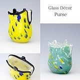 フラワースタンド　 ガラスデコ パース【がま口】 花瓶 (イエロー)