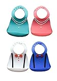 パーティーパーク 赤ちゃん お食事 シリコン ビブ エプロン よだれかけ 食事用 プレゼント 6ヶ月〜3歳 (スカラーブルー)