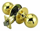 Design House 740795 Ball Universal Latch Passage Door Knob, Adjustable Backset, Polished Brass Finis