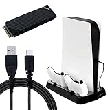 ALLONE(アローン) PS5用 内蔵 M.2 SSD 1TB ヒートシンク搭載 一体型 & PS5コントローラー用 ストロングケーブル Type-C to A 3m & マルチ充電スタンド ALGA-P5M2SSD1TTCA3MC