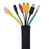 ケーブル管理スリーブ、LTC 4パック調節可能19 inケーブルオーガナイザーケーブル/コード管理袖キットテレビ/コンピュータ/ホームエンターテイメントのプレミアム品質で柔軟なネオプレン