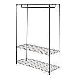 メタルラック ハンガーラック ワードローブ オフィスストレージシリーズ3段 幅121.5×奥行46×高さ174cm ポール径25mm OSR1218-3W ブラック