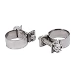 uxcell ホースクランプ ホースバンド クランピングレンジ15mm-17mm クーラントパイプフィッティング 2個入り