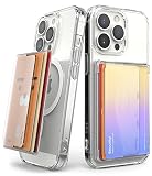 [Ringke] MAGNETIC SIDE SLOT CARD HOLDER カードホルダー SUICA PASMO MagSafe対応 収納 財布 定期入れ 名刺入れ カード収納 カード入れ スマホ カード ホルダー ポケットケース クレジットカード マグネット スマホカードケース - Clear Mist
