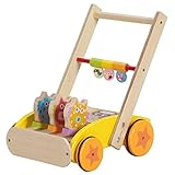 不二貿易 木製 手押し車 フクロウ (ベビーウォーカー よちよち歩き カタカタ 玩具) 84291