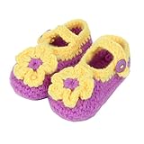 Baby Newborn Toddler Infant Prewalker girls flower Hand-knitted Wool Crochet Crib Shoes ベビー・ガールズ カラー