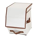 カラーボックスに収まる「フラップインナーボックス ハーフ」【IT】アイボリー(#9837002-32771) 約19×27×25cm カラーボックス 蓋付き フラップ扉 布製 ファブリック