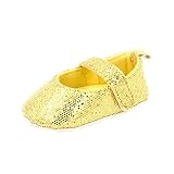 シークイン 赤ちゃん 幼児の靴 キラキラ シューズ 0-1歳 プリンセスシューズ 柔らかい 鮮やか キッズ靴 歩行靴 初めての一歩 (11.5cm（3-6ヶ月）, 黄)