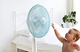 扇風機カバー セーフティーネット ベビー 赤ちゃん 子供 指はさみ防止 30〜35cm対応 メッシュタイプ 全2色 (ブルー)