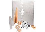 Schluter KERDI 72-inch X 72-inchシャワーキットwithセンタークロームPVCドレイン