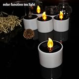 Youngerbaby 12個セット 黄色い光のソーラーLEDキャンドル 太陽エネルギーで充電 アウトドアキャンプ緊急