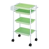 トレーワゴン ライム [ エステワゴン ネイルワゴン キッチンワゴン マルチワゴン サイドワゴン キャスター付き 収納 業務用 サロン ワゴン ラック ]◆