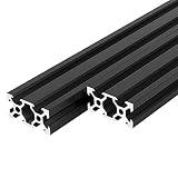 2PCS 700mm 2040V リニアレール ヨーロッパ標準陽極酸化 ブラック アルミニウム プロファイル押出リニア レール DIY素材 3DプリンターとCNCマシン用 (2PCS 2040V, 700mm)