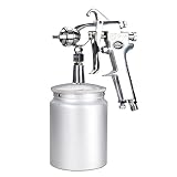 Valianto NEW71-S Air Powered HVLP Siphon Feed Air Spray Gun Silver Nozzle Size 1.5mm [並行輸入品]