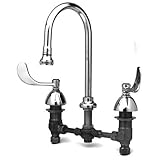 T & S真鍮b-0866 – 04 Concealedボディ8インチセンター4インチハンドルSwivel Gooseneck Medical蛇口withローズスプレー