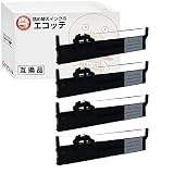 【エコッテ】 EPSON (エプソン)用 PLQ20SRC インクリボンカセット 黒 4個 PLQ20S