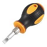 uxcell ドライバー　両頭ドライバー　プラス　マイナス　ブラック　ォレンジ　ハンドグリップ　両頭　6mm　磁気ディップ