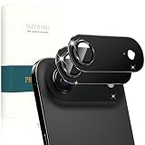 PRODELI For iPhone Air (2025) 専用 カメラフィルム アルミ合金製＋AR高透過率 一体型 耐衝撃 硬度9H キズ防止 高透過率 強化ガラス 防爆裂 気泡ゼロ 露出オーバー防止 アイフォン 17 air 用 レンズ 保護フィルム (ブラック/2枚入り)