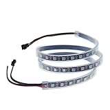 ALITOVE WS2812B 個別アドレス可能 LEDテープライト 5050 RGB SMD 1 m 60個ピクセル夢色　防水　黒いベース　5V　DC