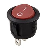 SODIAL(R) レッドラウンドボタン 2ピンSPST オン/オフ ロッカースイッチAC 125V/10A 250V/6A 10個