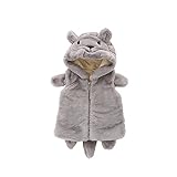 Pojour ベビー服 子供服 男の子 女の子 秋冬 防寒 ソフトクマコート おしゃれ かわいいベスト 厚手 長袖 暖かい ベビールームウェア 普段着 カジュアル 旅行 記念日 プレゼント グレー
