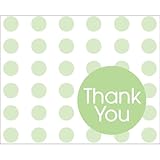 Creative Convertingベビーシャワーグリーンドット8 Count Thank Youカード