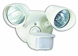 Designers Edge L6010WH 180-Degree Diecast Metal Twin Head Motion Activated Security Flood Light with