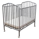 Compact Folding Metal Crib Finish: Pewter by L.A. Baby [並行輸入品]