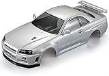 Goolsky Killerbody 48644 (R34) 完成ボディシェルフレーム 1/10 電動ツーリングRCレーシングカーDIY用(ホワイト)