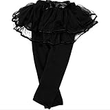 HONEY BLOSSOM ふんわり 2段 チュール スカート付き 裏起毛 レギンス スカッツ m238 black 100