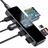 DOCKCASE 7-in-1 USB-C ハブ：HDディスプレイ搭載、4K@60Hz HDMIポート、5Gbps高速データ転送、PD100W急速充電、SD/TFカードリーダー、MacBookやiPad等に対応