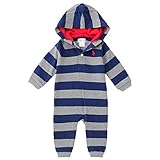 ポロ ラルフ ローレン　フード付きカバーオール　ボーダー　男の子　長袖　ロンパース　【320617043003】　Polo Ralph Lauren（サイズ：6m、カラー：Classic grey h