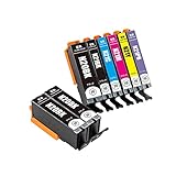 【SEASKY】 XKI-N21 XKI-N20 染料 8個セット (XKI-N20BK×3 XKI-N21BK×1 XKI-N21C×1 XKI-N21M×1 XKI-N21Y×1 XKI-N21PB×1) キヤノンプリンター用 互換インク ISO9001認証工場 (XKI-N20 XKI-N21 XKI-N21+N20/6MP)