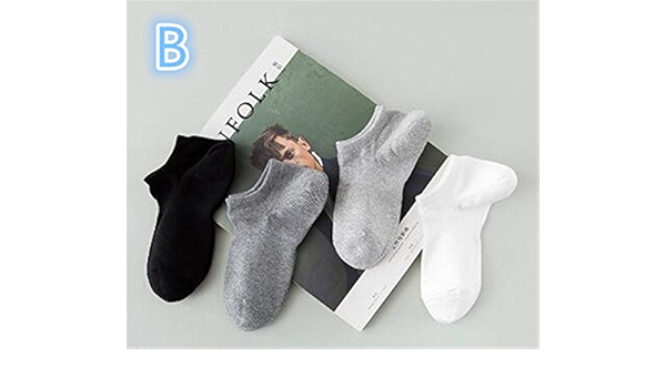 Amazon メンズベリーショートソックス 吸汗 ボーダー フットカバーソックス 五足 滑り止め付き 着心地よい メンズベリーショートソックス フリーサイズ B スポーツソックス 通販