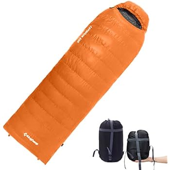 KingCamp（キングキャンプ）高級ダウン 寝袋 封筒型 天然羽毛シュラフ 超暖かい 超軽量 収納袋付き [最低使用温度-12℃] (オレンジ)
