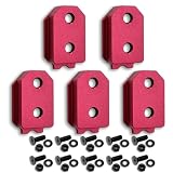 [SmartBASE] オス金具 セフティ金具 ワンタッチ工具ホルダー用【軽量・高強度なアルミ合金製+アルマイト仕上げ】【固定式】取付金具 スリムホルダー対応 セフティホルダー (ディープレッド, 5個セット)