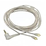 交換用EAC64CL 64インチ 取り外し可能なイヤホンケーブル Shure SE215、SE315、SE425 SE535、SE846イヤホン用(クリア)。