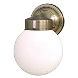 Sunset Lighting F4601-11 Outdoor Wall Sconce with Opal Glass, Antique Brass Finish [並行輸入品]
