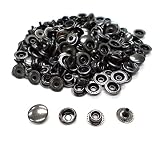 ジャンパーホック 12ｍｍ 金具 ブラックシルバー 50組 黒 ボタン 留め具 レザークラフト ハンドメイド
