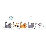 クリエイティブ装飾 車用デカール 傷あとカバー かわいい 猫のステッカー 簡単取り付け おもしろい 防水 おしゃれな個性化 車用デコレーション (歩く猫)