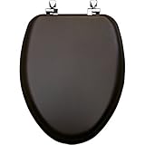 Mayfair 19601CP 888 Natural Reflections Veneer Toilet Seat with Chrome Hinges, Elongated, Walnut by 